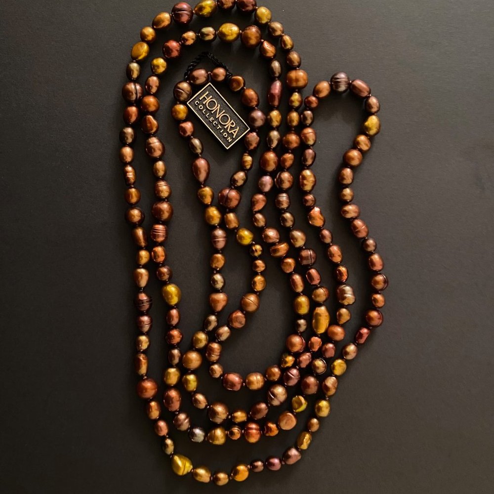 36" Honora Rich Brown Cultured Pearl Necklace, NWT - Picture 10 of 11